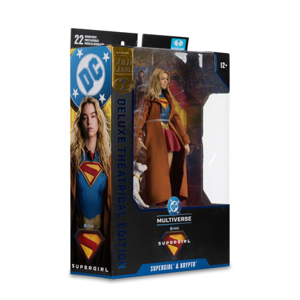 DC Multiverse Deluxe Theatrical Edition Gold Label Walmart Exclusive Supergirl Movie Supergirl and Baby Krypto 7-Inch Scale Action Figure