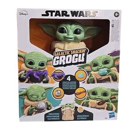 Star Wars Mandalorian Galactic Snackin' Grogu Animatronic Interactive Toy Hasbro