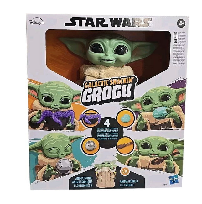 Star Wars Mandalorian Galactic Snackin' Grogu Animatronic Interactive Toy Hasbro
