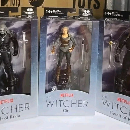 McFarlane The Witcher Geralt of Rivia  & Ciri Figures - Lot Of 3 NEW & SEALED