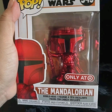Funko Pop! Vinyl: Star Wars - The Mandalorian Chrome Red- Target Exclusive 
