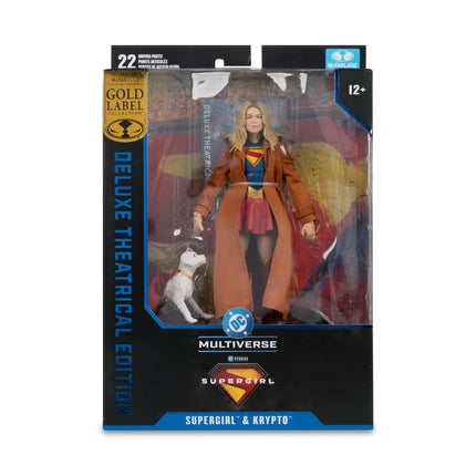 DC Multiverse Deluxe Theatrical Edition Gold Label Walmart Exclusive Supergirl Movie Supergirl and Baby Krypto 7-Inch Scale Action Figure