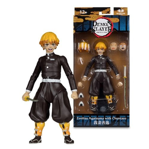 Figurine articulée Demon Slayer, vague 8, Zenitsu Agatsuma avec Chuntaro, échelle 7 pouces