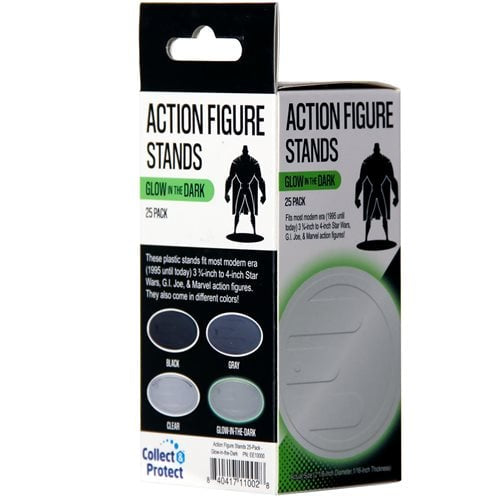 Base para figuras de acción de 3,75 pulgadas (paquete de 25, brillan en la oscuridad)