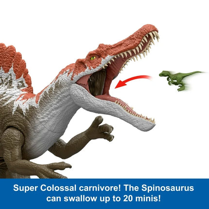 Jurassic World Super Colossal Spinosaurus Pack, 36 Inch Long Dinosaur Toy & 2 Mini Figures