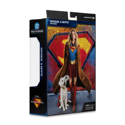 DC Multiverse Deluxe Theatrical Edition Gold Label Walmart Exclusive Supergirl Movie Supergirl and Baby Krypto 7-Inch Scale Action Figure