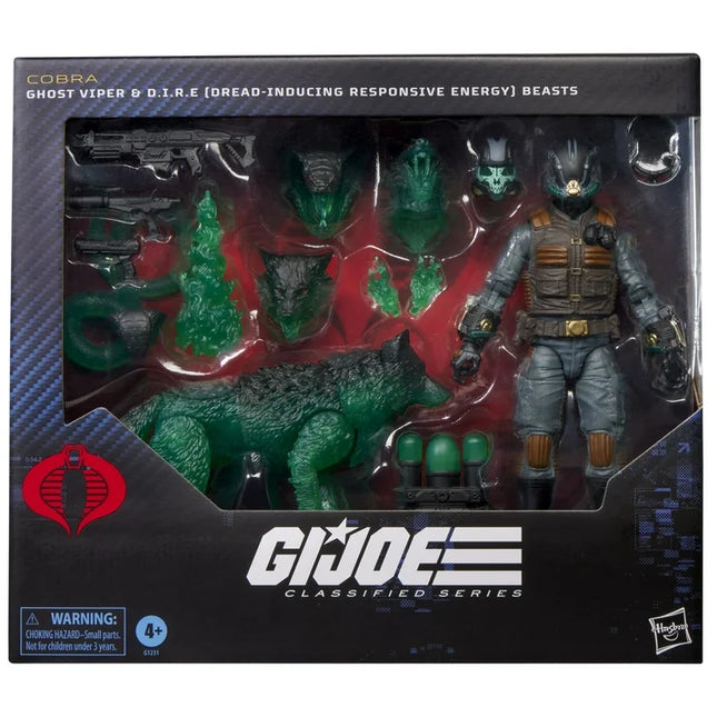G.I. Joe Classified Series 170, Ghost Viper & D.I.R.E. (Dread-Inducing Responsive Energy) Beasts, 6” Action Figure and Pet