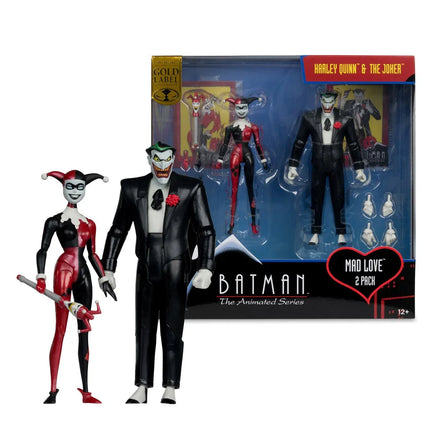 DC Direct Batman Animated Harley Quinn and The Joker Mad Love 6-Inch Action Figure 2-Pack & Comic - Gold Label Exclusive