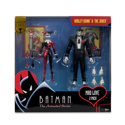 DC Direct Batman Animated Harley Quinn and The Joker Mad Love 6-Inch Action Figure 2-Pack & Comic - Gold Label Exclusive