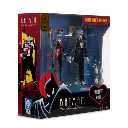 DC Direct Batman Animated Harley Quinn and The Joker Mad Love 6-Inch Action Figure 2-Pack & Comic - Gold Label Exclusive