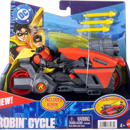 Mattel DC Premier Robin Action Figure with Motorcycle and Bullet Launching