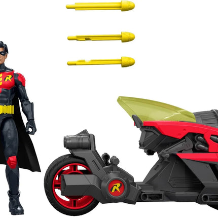 Mattel DC Premier Robin Action Figure with Motorcycle and Bullet Launching