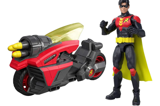 Mattel DC Premier Robin Action Figure with Motorcycle and Bullet Launching