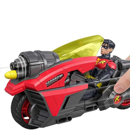 Mattel DC Premier Robin Action Figure with Motorcycle and Bullet Launching