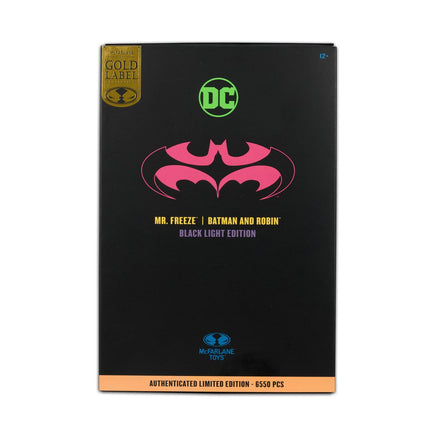Dc Multiverse Batman And Robin Mr. Freeze Black Light Gold Label Glow