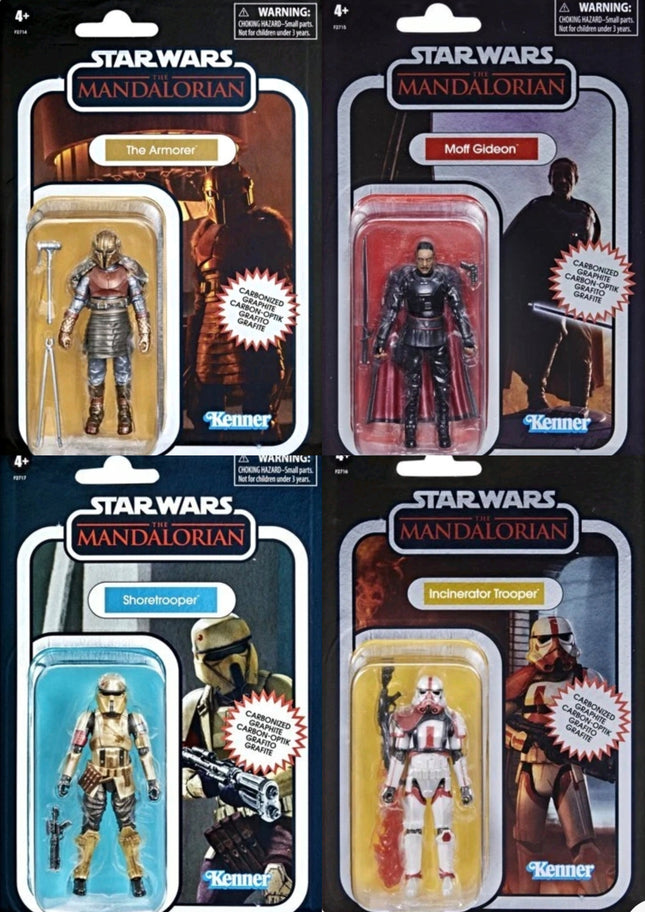 Star Wars Vintage Collection The Mandalorian Carbonized Wave 2 Set Of 4 3.75 In"