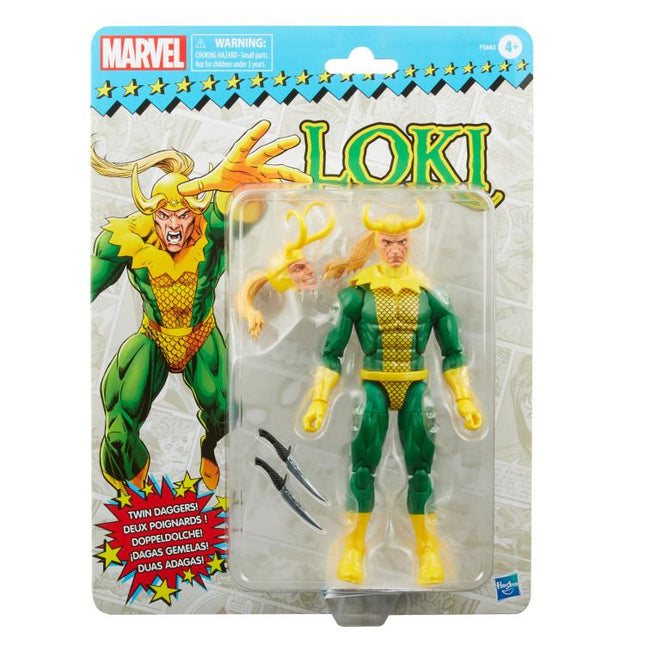Marvel Legends Retro Series Loki 6" Scale Action Figure Hasbro