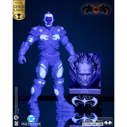 Dc Multiverse Batman And Robin Mr. Freeze Black Light Gold Label Glow