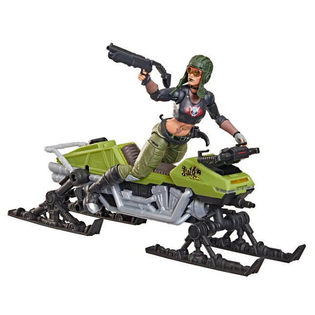 Figurine articulée G.I. Joe Classified Series Zanya et véhicule Dreadnok Chameleon (bateau des marais) de 15 cm